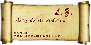 Légrádi Zoárd névjegykártya